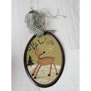 Wish snowflake reindeer pine tree ornament Xmas decor